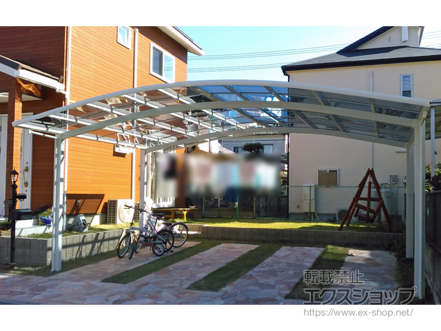 奈良県磯城郡田原本町ののカーポート ネスカR (ラウンドスタイル) ワイド 積雪〜20cm対応 施工例