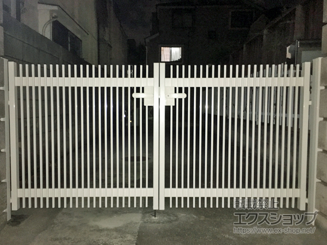 東京都目黒区のの門扉 有磯 ありそ 1型 両開き 門柱75角タイプ 施工例