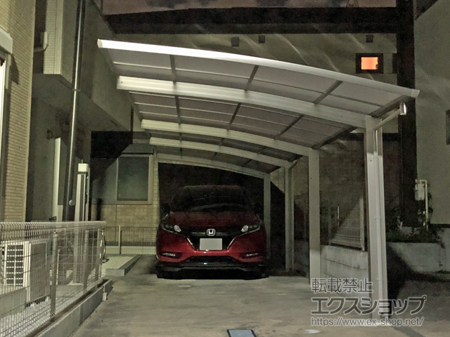 千葉県松戸市ののカーポート プレシオスポート 縦連棟 積雪〜20cm対応 施工例