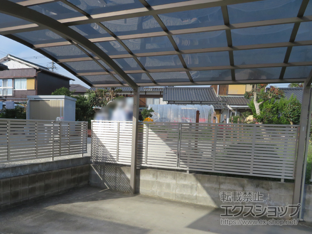 福岡県久留米市ののフェンス・柵 シンプレオフェンス3型 横太格子　自由柱施工 施工例