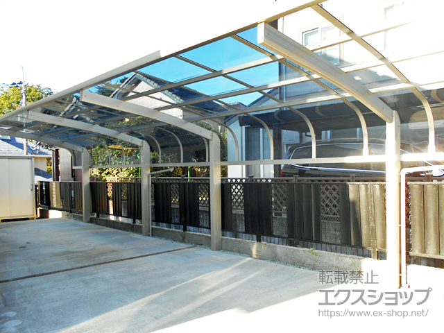 宮城県仙台市ののカーポート プレシオスポート アルファ 縦連棟 積雪〜20cm対応 施工例