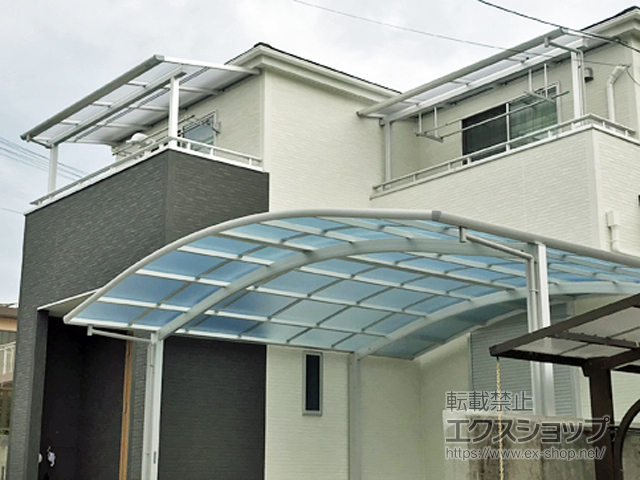 兵庫県明石市ののバルコニー・ベランダ屋根 ソラリア F型 屋根タイプ 単体 積雪〜20cm対応 施工例