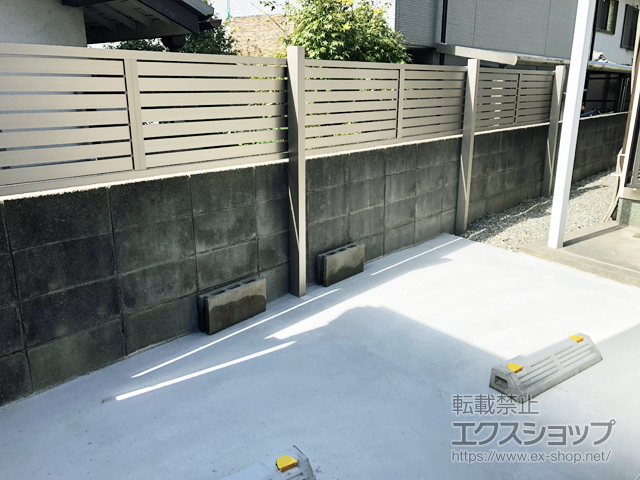 兵庫県揖保郡太子町ののフェンス・柵 プレスタフェンス 7Y型 横スリット アルミ多段柱使用 (パネル1段) 施工例