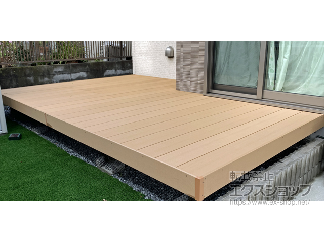 神奈川県横浜市のLIXIL リクシル（トステム）のウッドデッキ レストステージ 幕板納まり ※L字納まり 施工例