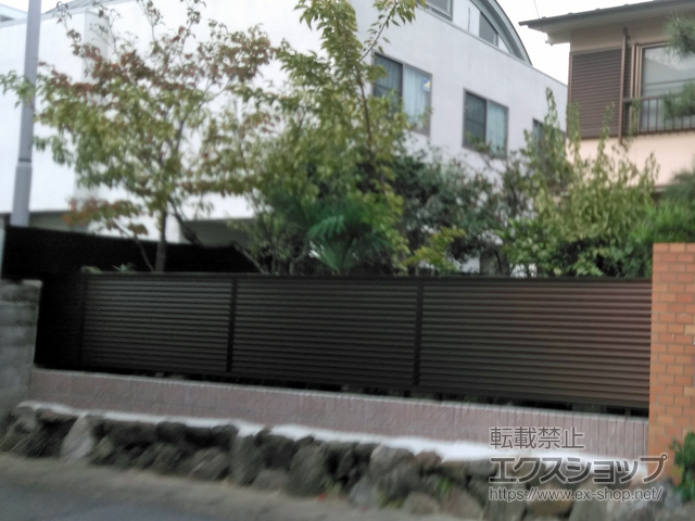 京都府京都市ののフェンス・柵 ミエーネフェンス 目隠しルーバータイプ 自由柱施工 施工例
