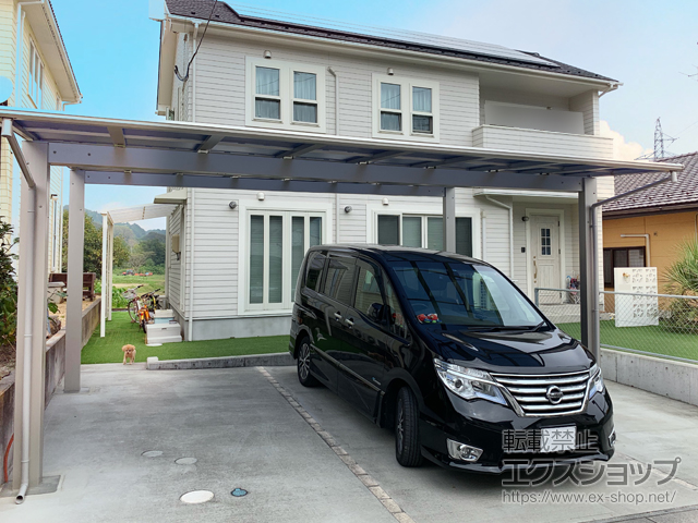 宮城県刈田郡蔵王町ののカーポート エフルージュ ツイン 積雪〜20cm対応 施工例