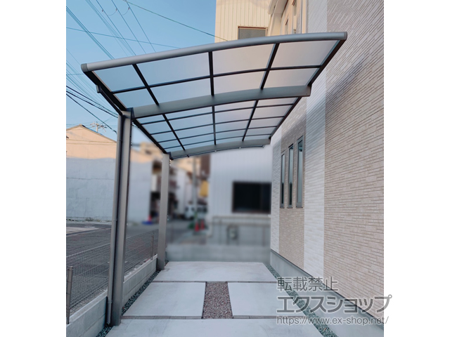 兵庫県尼崎市ののカーポート ネスカR (ラウンドスタイル) 積雪〜20cm対応 施工例