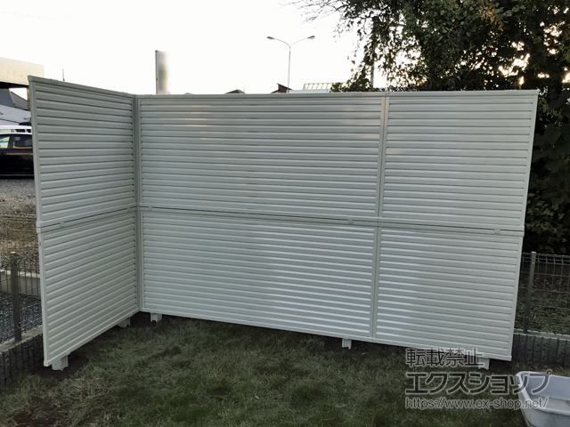 千葉県柏市ののフェンス・柵 ミエーネフェンス 目隠しルーバータイプ 2段支柱 自立建て用（パネル2段） 施工例