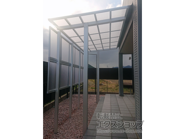 兵庫県丹波市ののテラス屋根 エフルージュグランZERO テラスタイプ 積雪〜20cm対応 施工例