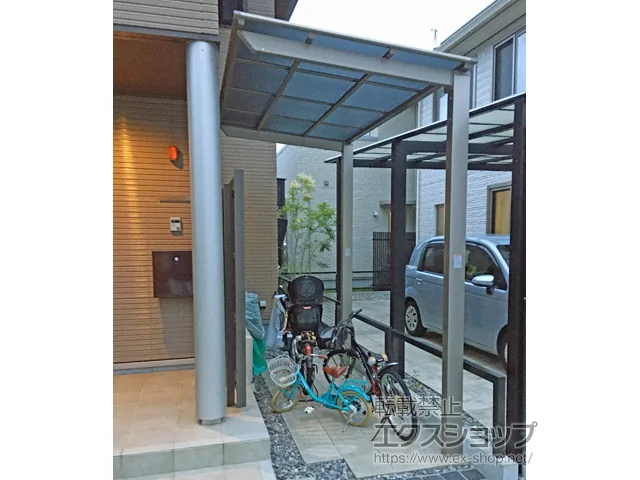 広島県広島市のLIXIL(リクシル)のサイクルポート・自転車置き場 ネスカFミニ (フラットスタイル) 積雪～20cm対応 施工例