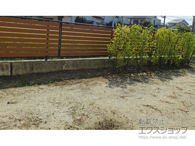 福岡県久留米市ののフェンス・柵 モクアルフェンス横板タイプ　自由柱施工 施工例