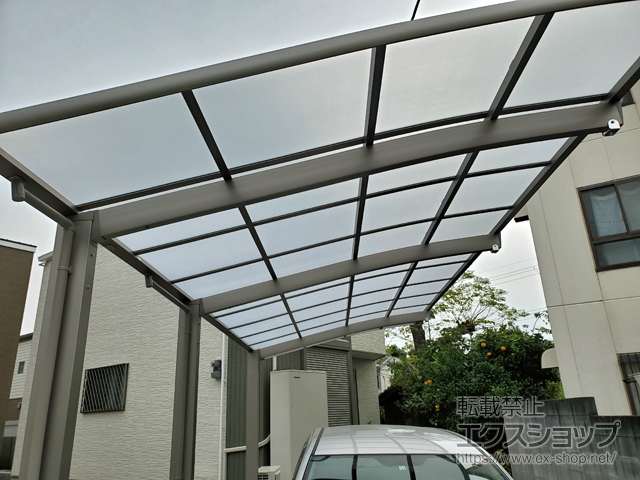大阪府茨木市ののカーポート ネスカR (ラウンドスタイル) 延長 積雪〜20cm対応 施工例
