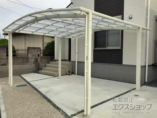 愛知県津島市ののカーポート ネスカR (ラウンドスタイル) ワイド 積雪〜20cm対応 施工例