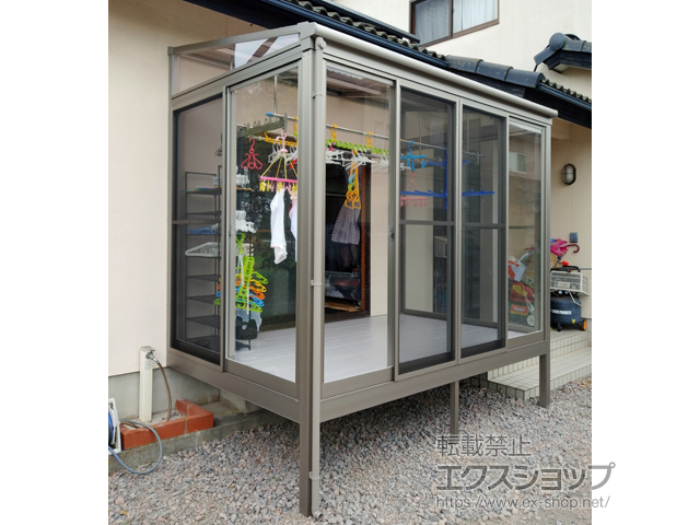 大分県中津市ののテラス囲い・サンルーム サニージュ F型 床納まり ランマ無 積雪〜20cm対応 施工例