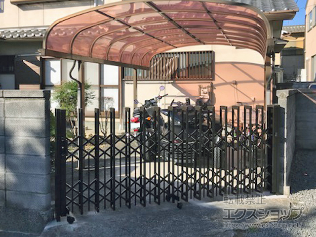 京都府京都市ののカーゲート トリップゲートII P型 ペットガード付き ノンレール 片開き 30S 施工例