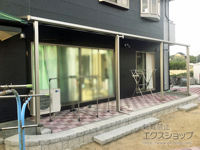 山口県山陽小野田市ののテラス屋根 ソラリア F型 テラスタイプ 3連棟 積雪〜20cm対応 施工例