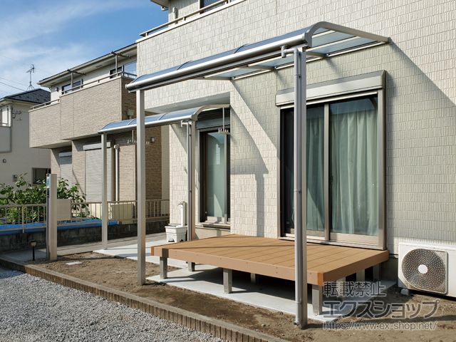 群馬県前橋市ののテラス屋根 ソラリア R型 テラスタイプ 単体 積雪〜20cm対応 施工例