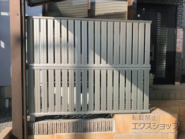 熊本県熊本市ののフェンス・柵 シンプレオフェンスST1型 たて半目隠し 2段支柱 自立建て用 施工例