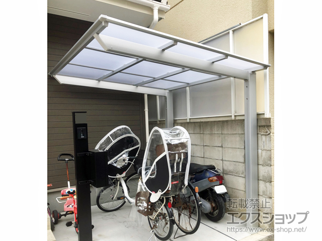 兵庫県尼崎市ののサイクルポート・駐輪場 ネスカFミニ (フラットスタイル) 積雪〜20cm対応 施工例