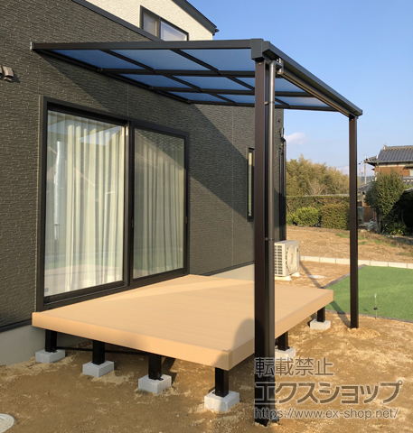 山口県宇部市ののテラス屋根 ソラリア F型 テラスタイプ 単体 積雪〜20cm対応 施工例