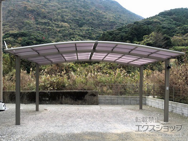 福岡県北九州市ののカーポート ネスカR (ラウンドスタイル) ワイド 積雪〜20cm対応 施工例