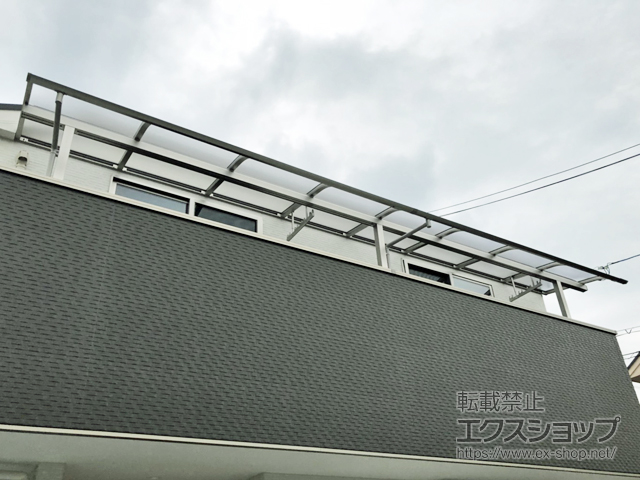 大阪府枚方市ののバルコニー・ベランダ屋根 プレシオステラスII R型 屋根タイプ 連棟 積雪〜20cm対応 施工例