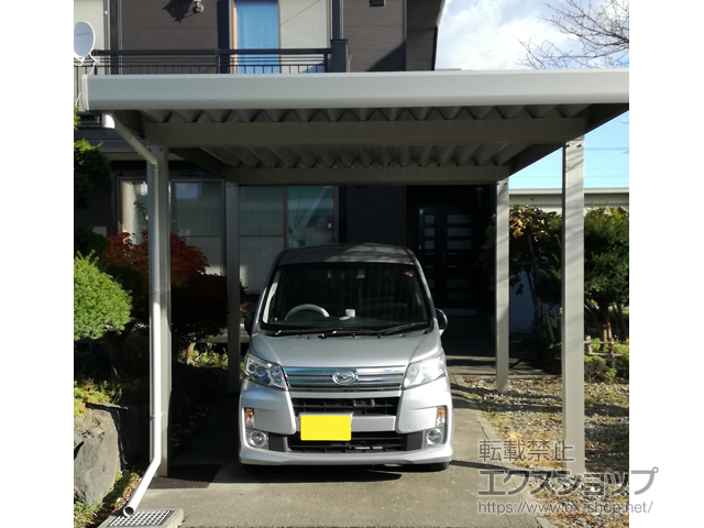 北海道恵庭市ののカーポート ジーポートneo Aタイプ 角柱4本柱 積雪〜100cm対応 施工例