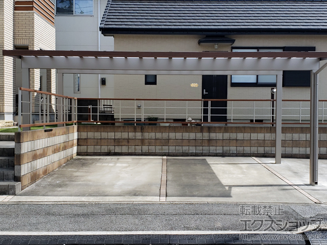 千葉県君津市ののカーポート ソルディーポート 1500 2台用 マテリアルカラー 積雪〜50cm対応 施工例
