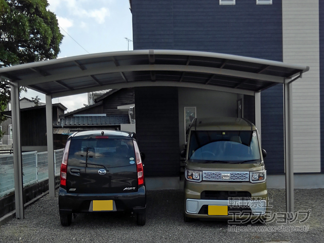 佐賀県佐賀市ののカーポート ネスカR (ラウンドスタイル) ワイド 積雪〜20cm対応 施工例