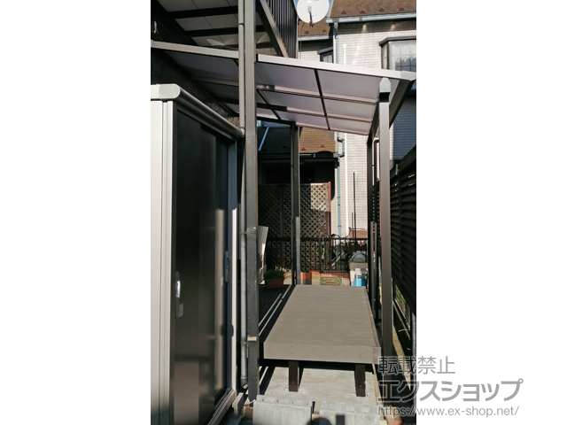 千葉県富津市ののテラス屋根 ソラリア F型 テラスタイプ 単体 積雪〜20cm対応 施工例