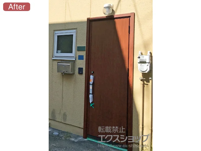東京都板橋区のLIXIL リクシル（トステム）の玄関ドア リシェント玄関ドア3 断熱K4仕様 手動 片開き仕様(ランマ無)R M17型 施工例