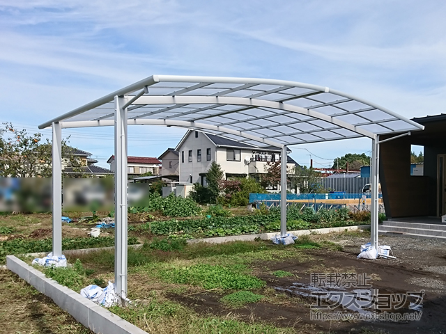 栃木県宇都宮市ののカーポート ネスカR (ラウンドスタイル) ワイド 積雪〜20cm対応 施工例