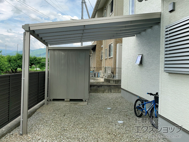 山梨県笛吹市ののテラス屋根 ソラリア F型 ビッグサイズ 単体 積雪〜20cm対応 施工例