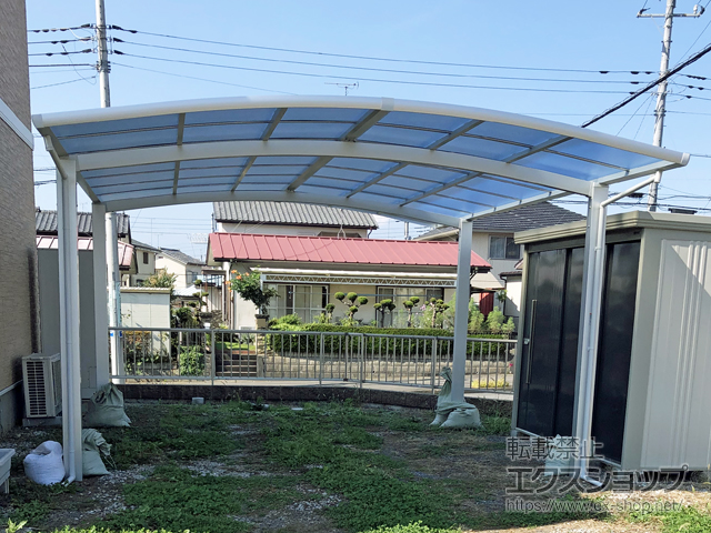栃木県宇都宮市ののカーポート ネスカR (ラウンドスタイル) ワイド 積雪〜20cm対応 施工例