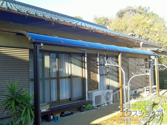 茨城県鹿嶋市ののテラス屋根 プレシオステラスII R型 テラスタイプ 連棟 積雪〜20cm対応 施工例