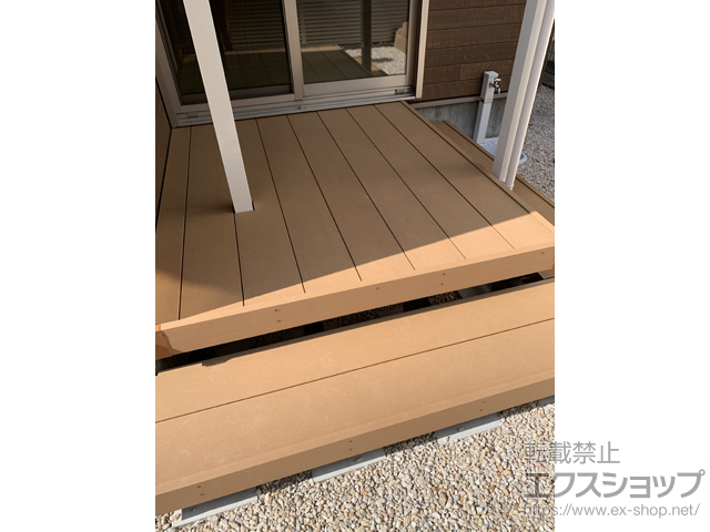 福岡県福岡市ののウッドデッキ リウッドデッキ 200＋段床セット L字段床１段 施工例