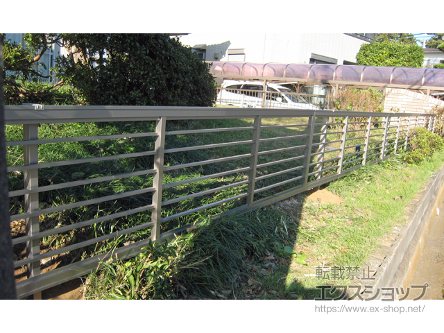 千葉県船橋市ののフェンス・柵 プレスタフェンス 1型 細横桟 フリーポールタイプ 施工例