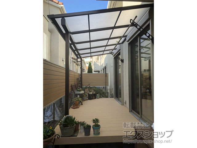 千葉県千葉市ののテラス屋根 ソラリア F型 テラスタイプ 単体 積雪〜20cm対応 施工例