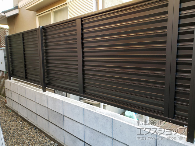 千葉県袖ケ浦市ののフェンス・柵 ミエーネフェンス 目隠しルーバータイプ 自由柱施工 施工例