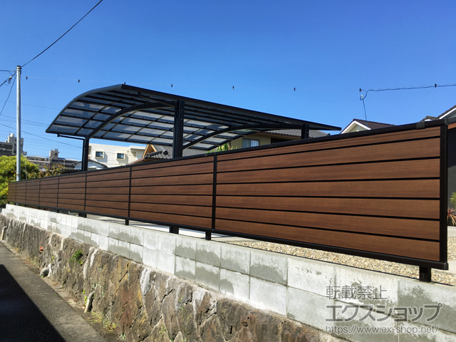 大分県大分市ののフェンス・柵 モクアルフェンス 目隠しタイプ 自由柱施工 施工例