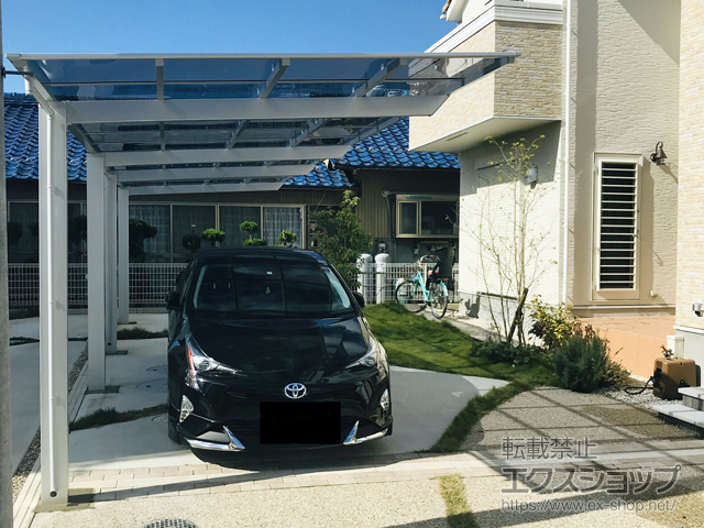 愛知県愛西市ののカーポート ソリッドポート 縦連棟 積雪〜20cm対応 施工例