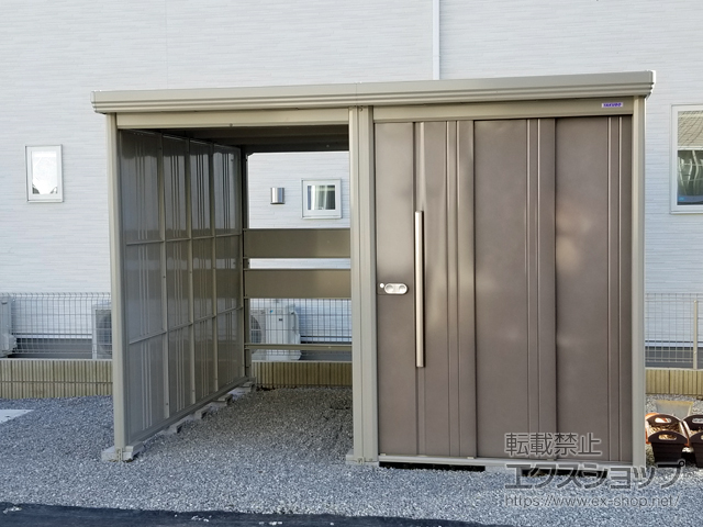 栃木県那須塩原市のの物置・屋外倉庫 Mr.ストックマン プラスアルファ 一般型 3015×2622×2110（TP-3026） TP-3026-B 施工例