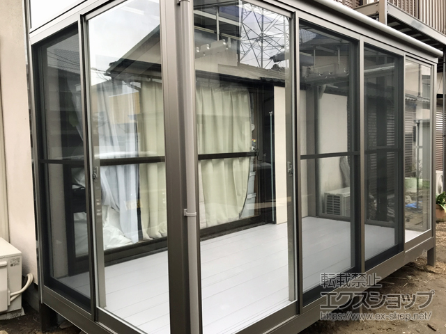 千葉県市原市ののテラス囲い・サンルーム サニージュ F型 床納まり ランマ無 積雪〜20cm対応 施工例