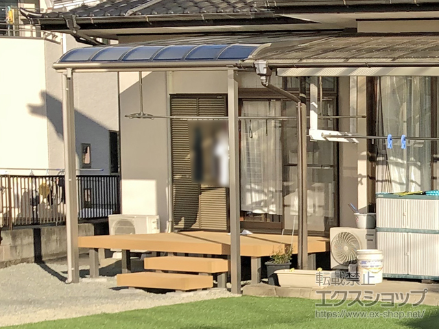 静岡県富士宮市ののテラス屋根 ソラリア R型 テラスタイプ 単体 積雪〜20cm対応 施工例