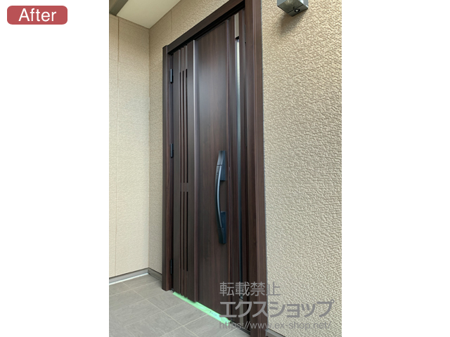 千葉県市原市のLIXIL リクシル（トステム）の玄関ドア リシェント玄関ドア3 断熱K2仕様 親子仕様(ランマ無)L M83型 ※タッチキーリモコンタイプ 施工例