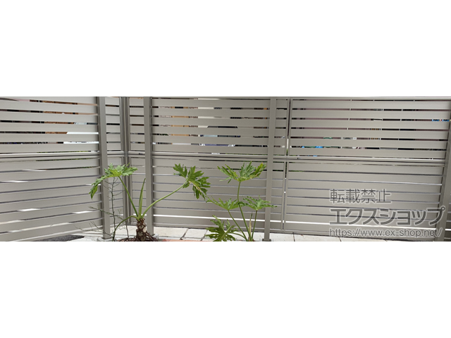 東京都足立区ののフェンス・柵 シンプレオフェンスSY1型 横半目隠し 2段支柱 自立建て用 施工例
