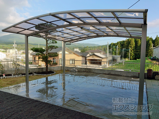 鹿児島県姶良郡湧水町ののカーポート ネスカR (ラウンドスタイル) ワイド 積雪〜20cm対応 施工例