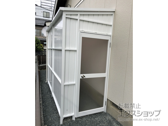 静岡県浜松市ののストックヤード オイトック アルミパネル囲い 片ドアタイプ 単体 積雪〜20ｃｍ対応 施工例