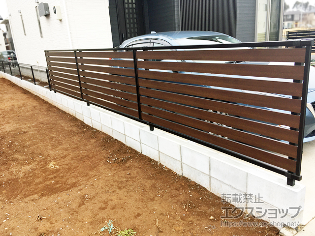 千葉県千葉市ののフェンス・柵 イーネットフェンス1F型 自由柱タイプ 施工例