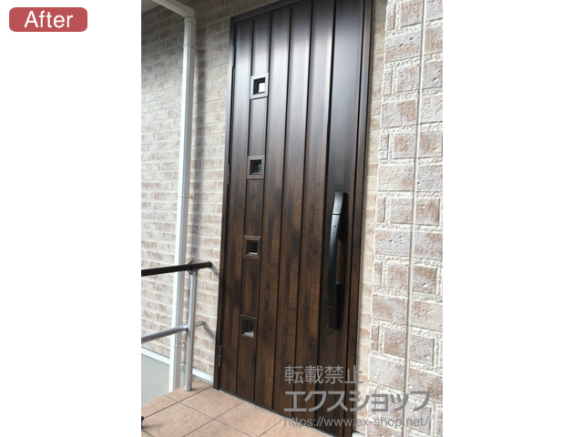 愛知県知多市のLIXIL リクシル（トステム）の玄関ドア ジエスタ 断熱K4仕様 片開き仕様L P15型※タッチキー仕様(リモコンタイプ) 施工例